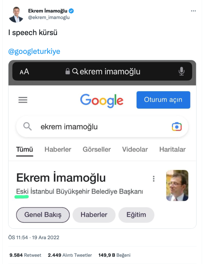 ekrem imamoglu ndan google turkiye ye eski buyuksehir belediye baskani tepkisi